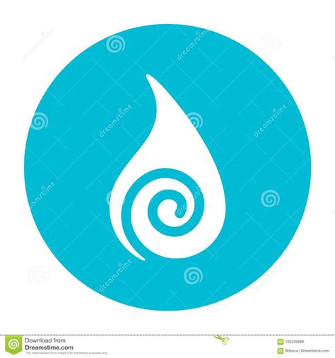 Abstract Water Symbol on a Circle Stock Vector - Illustration of blue ...