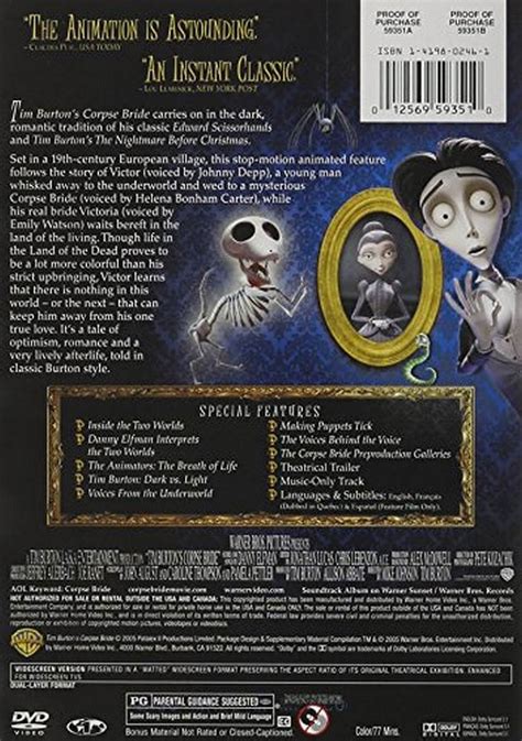 Corpse Bride Animated Movie DVD by Tim Burton - Walmart.com