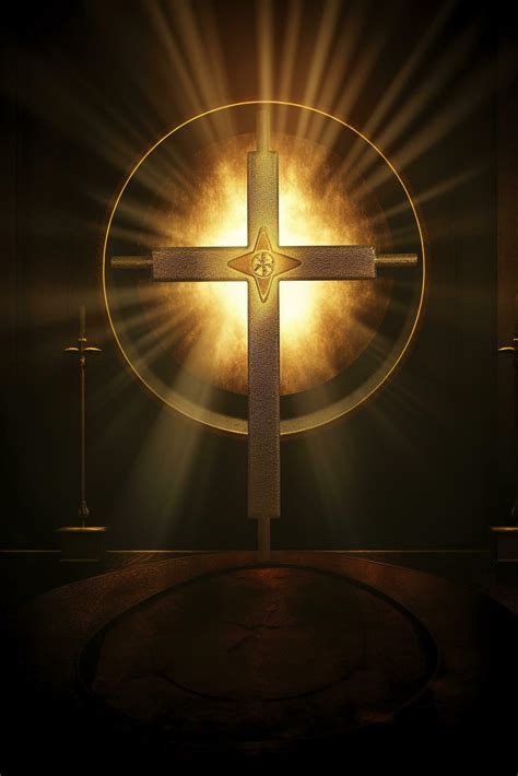 Religious cross abstract wallpaper with shining gold sparkles and ...