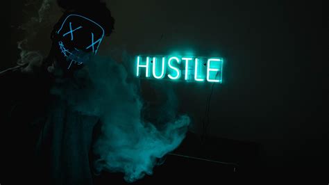 2560x1440 Mask Guy Hustle Neon Concept 5k 1440P Resolution ,HD 4k Wallpapers,Images,Backgrounds ...