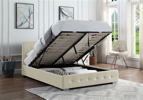 York King Size Bed Frame with Lift Up Storage | BedSale.com