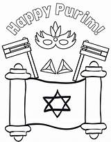 Purim Coloring Pages Printables Jewish  sketch template