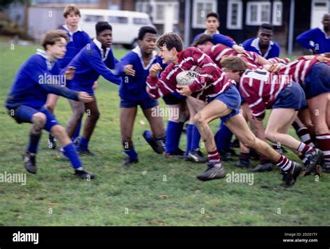 School rugby team from Langley Park Boys’ School in Beckenham, Kent ...