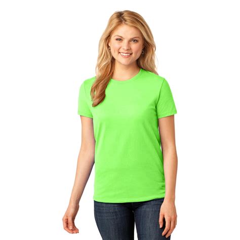 Port & Company LPC54 Ladies 5.4-oz Cotton T-Shirt - Neon Green ...