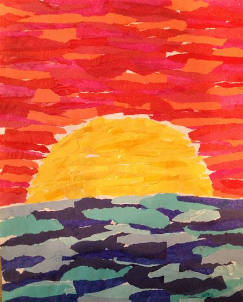 warm and cool sunset collage Collage Art Projects, Paper Collage Art, Color Collage, Paper Art ...