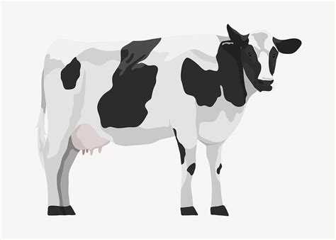 Dairy cow illustration, farm animal | Free Photo Illustration - rawpixel