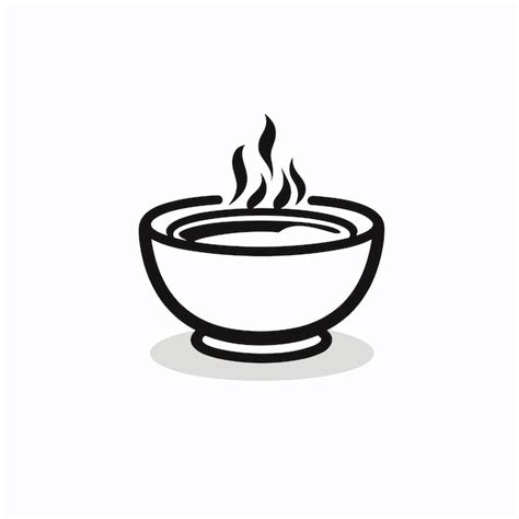 Premium Vector | Vector of a monochromatic illustration of a soup bowl ...