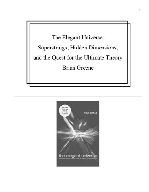 (PDF) The Elegant Universe: Superstrings, Hidden Dimensions, and the Quest for the Ultimate ...