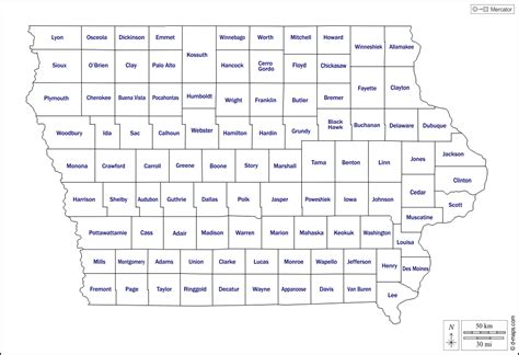 Iowa County Map Printable - Printable Word Searches