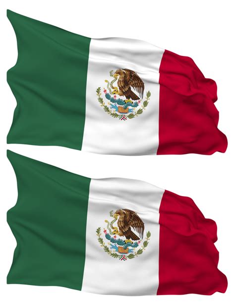 Mexico Flag Waves Isolated in Plain and Bump Texture, with Transparent ...