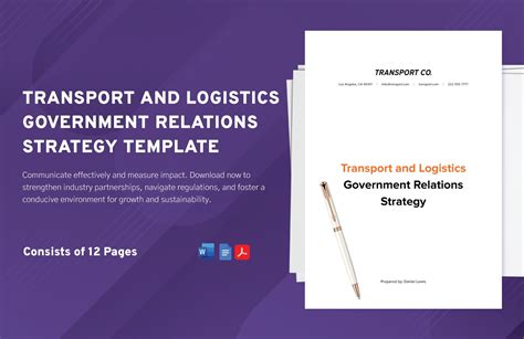 Transport and Logistics Government Relations Strategy Template in Word, PDF, Google Docs ...