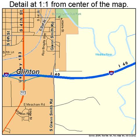 Clinton Oklahoma Street Map 4015400