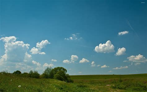 Fluffy clouds on blue sky wallpaper - Nature wallpapers - #32806