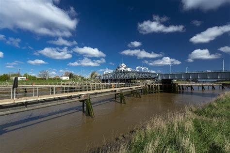 Sutton Bridge, Lincolnshire, UK, April 2014, Sutton Bridge Crosskeys Swing Bridge Editorial ...