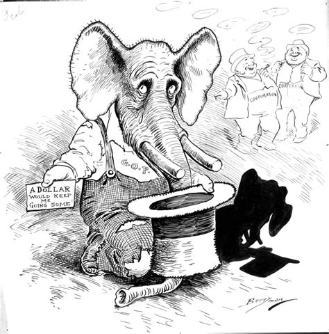 A political cartoon of an elephant in a top hat Untitled - Political cartoon, public domain ...