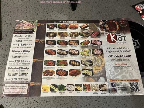 Online Menu of KPOT Korean BBQ & Hot Pot Restaurant, Englewood, New Jersey, 07631 - Zmenu