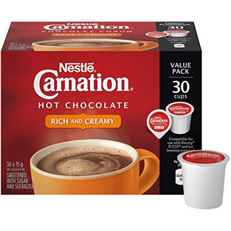 Carnation Hot Chocolate, Rich and Creamy, Keurig K-Cup Compatible Pods ...