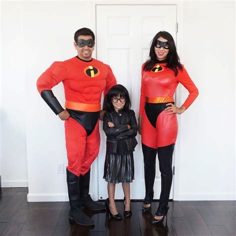 Family of 3 Halloween Costumes: Mr. Incredible, Elastigirl, and Edna ...