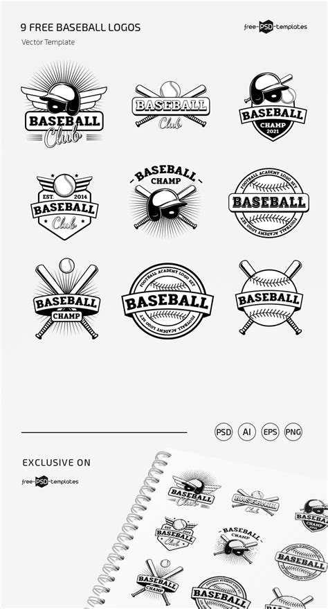 Free Baseball Logos Templates in EPS + PSD | Free PSD Templates