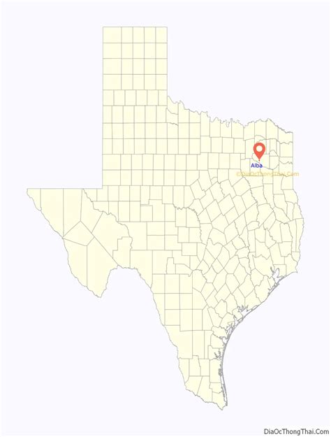 Map of Alba town, Texas