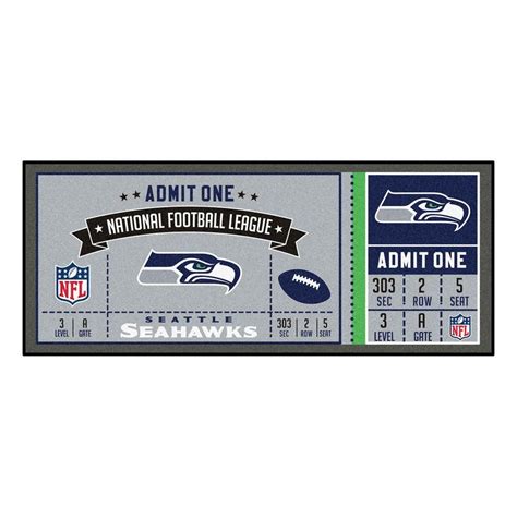 FANMATS NFL - Seattle Seahawks 30 in. x 72 in. Indoor Ticket Runner Rug ...