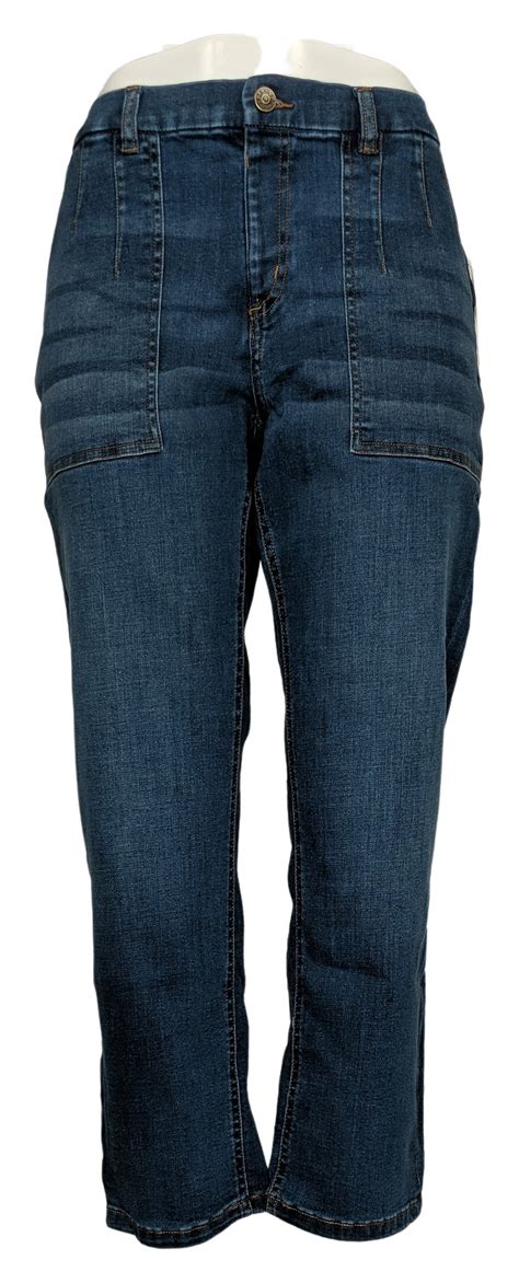 Denim & Co. Women's Petite Jeans 14P Easy Straight Leg Blue A476973 ...