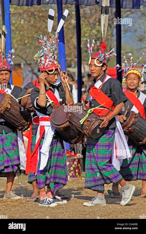 Tangsa, Lungchang Tribes performing dance at Namdapha Eco Cultural Festival, Miao, Arunachal ...