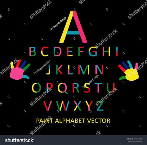 Paint Colorful Font Vector Alphabet Stock Vector (Royalty Free ...