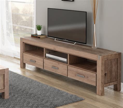 3 Drawer Large TV Unit Classic Oak | Living Room Storage