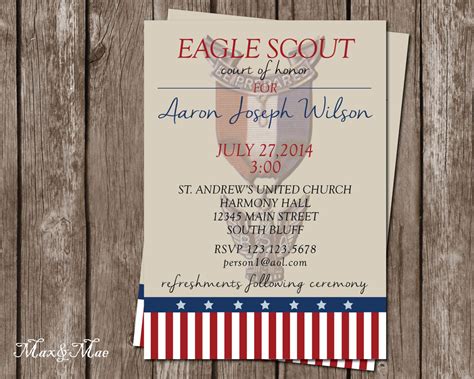 Eagle Scout Invitations Free Printable - Printable Word Searches