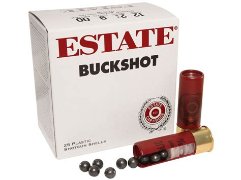 Estate Cartridge 12 Ga Ammo 2-3/4 #00 Buckshot 9 Pellets Box of 25