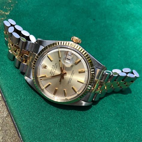 Vintage Rolex Datejust 1601 Steel Gold Two Tone Jubilee Silver ...