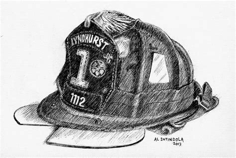 Fire Helmet Drawing by Al Intindola | Pixels