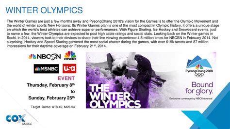 Winter Olympics EVENT Thursday, February 8th to Sunday, February 25th - ppt download