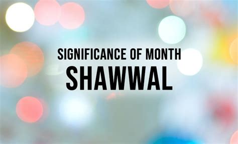 Significance of month Shawwal