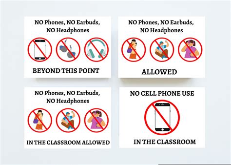 No Cell Phones, No Earbuds, No Headphones Signs 13 Back to School Posters - Etsy