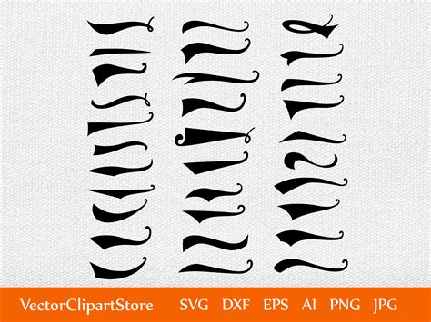 Font Tails Svg Text Tails Svg Text Swashes Svg Font Swash | Etsy