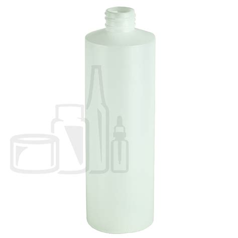 16oz Natural HDPE Plastic Cylinder Round Bottle 28-410 - Liquid Bottles LLC