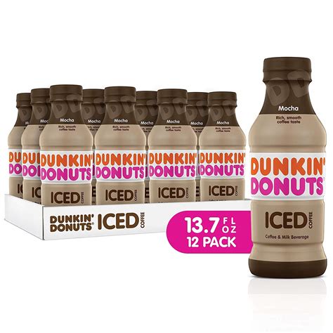 Amazon.com: Dunkin Donuts Iced Coffee, Mocha, 13.7 Fluid Ounce (Pack of 12)