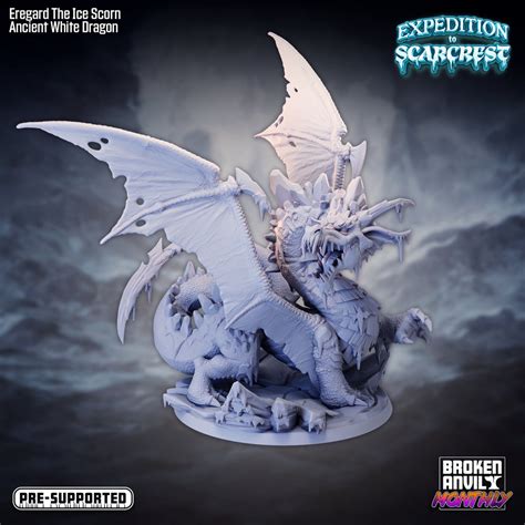 Ancient White Dragon Miniature Expedition to Scarcest Broken Anvil D&D ...