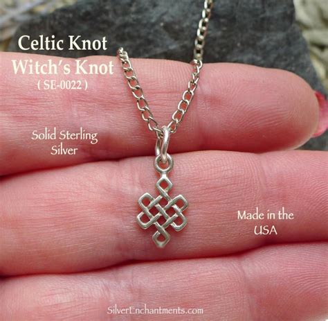 Celtic Witch Knot Charm Necklace Solid .925 Sterling Silver | Etsy