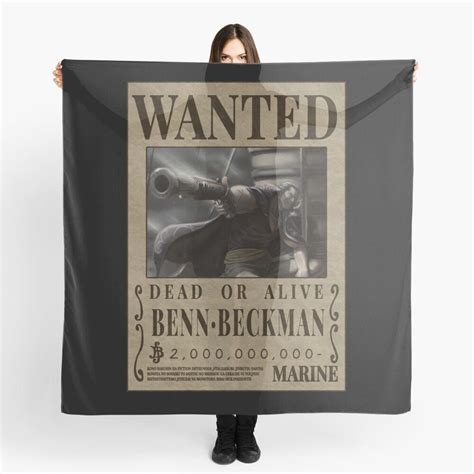 One Piece Benn Beckman Wanted Shanks vice-captain wanted poster Scarf by One Piece Bounty Poster ...