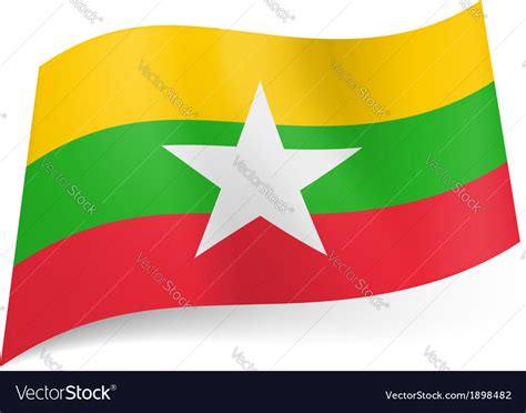 State flag of republic the union myanmar Vector Image