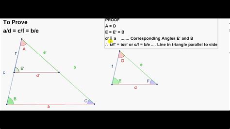 Proof that the corresponding sides of similar triangles are in the same ratio - YouTube