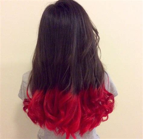 Red Colored Hair Tips Brown Hair