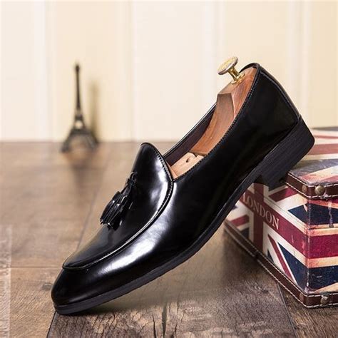 Fashion Men's Business Formal Office Shoes Formal Wedding Shoes-Black ...