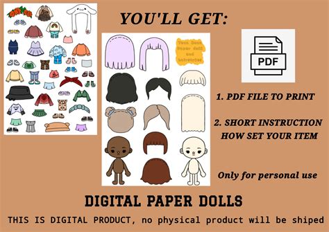 Printable Toca Boca Paper Dolls and Clothes / Dress up Doll / - Etsy Denmark