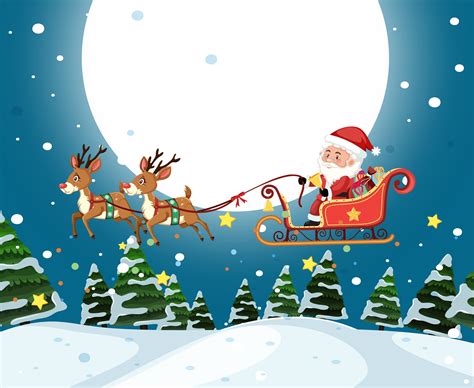 Santa riding sleigh christmas template 591423 Vector Art at Vecteezy