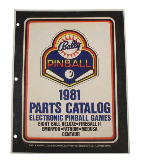 Bally 1981 Parts Catalog - BLY1981 - Marco Pinball Parts