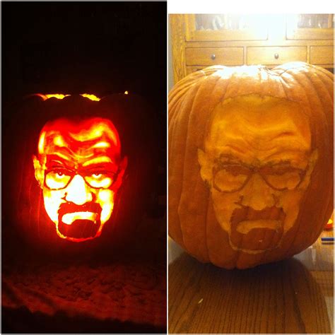 'Heisenberg' pumpkin carving. Thanks http://m.instructables.com/id/Breaking-Bad-Pumpkins/ for ...